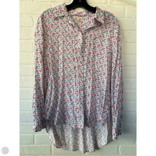 Top Long Sleeve By Jane And Delancey In Pink & White, Size: L