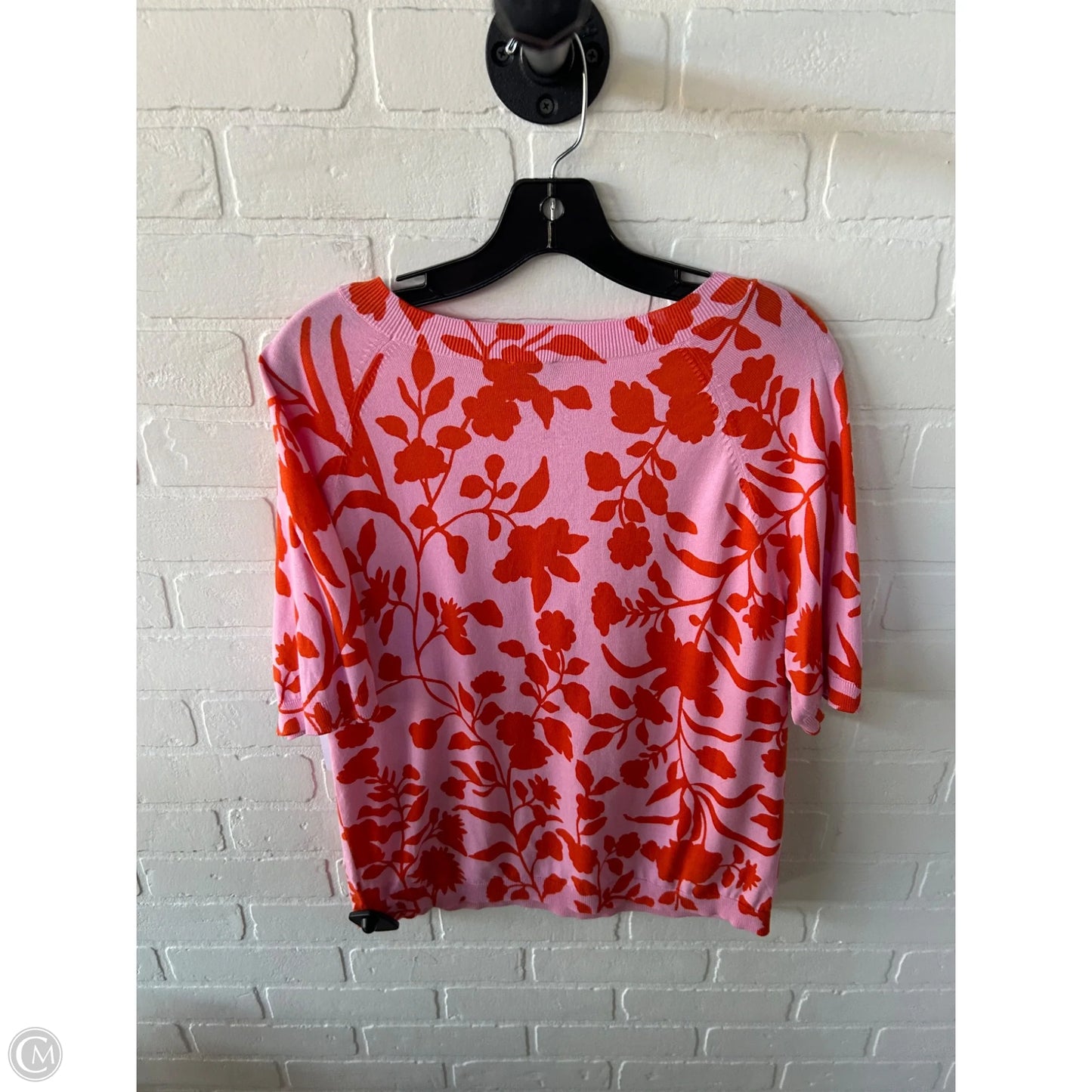 Sweater Short Sleeve By Talbots In Orange & Pink, Size: L