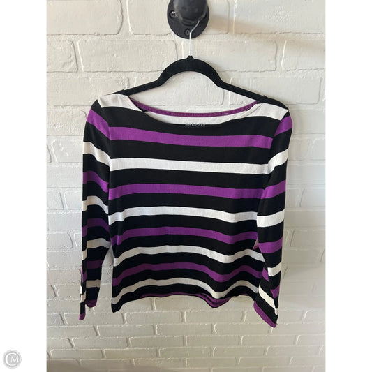 Top Long Sleeve By Talbots In Black & Purple, Size: M