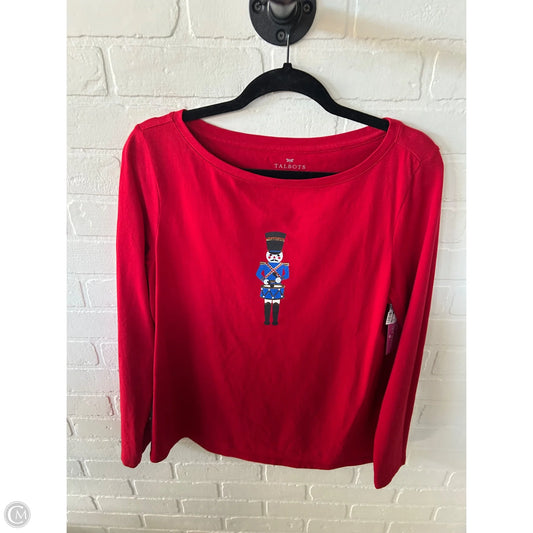 Top Long Sleeve By Talbots In Red, Size: M