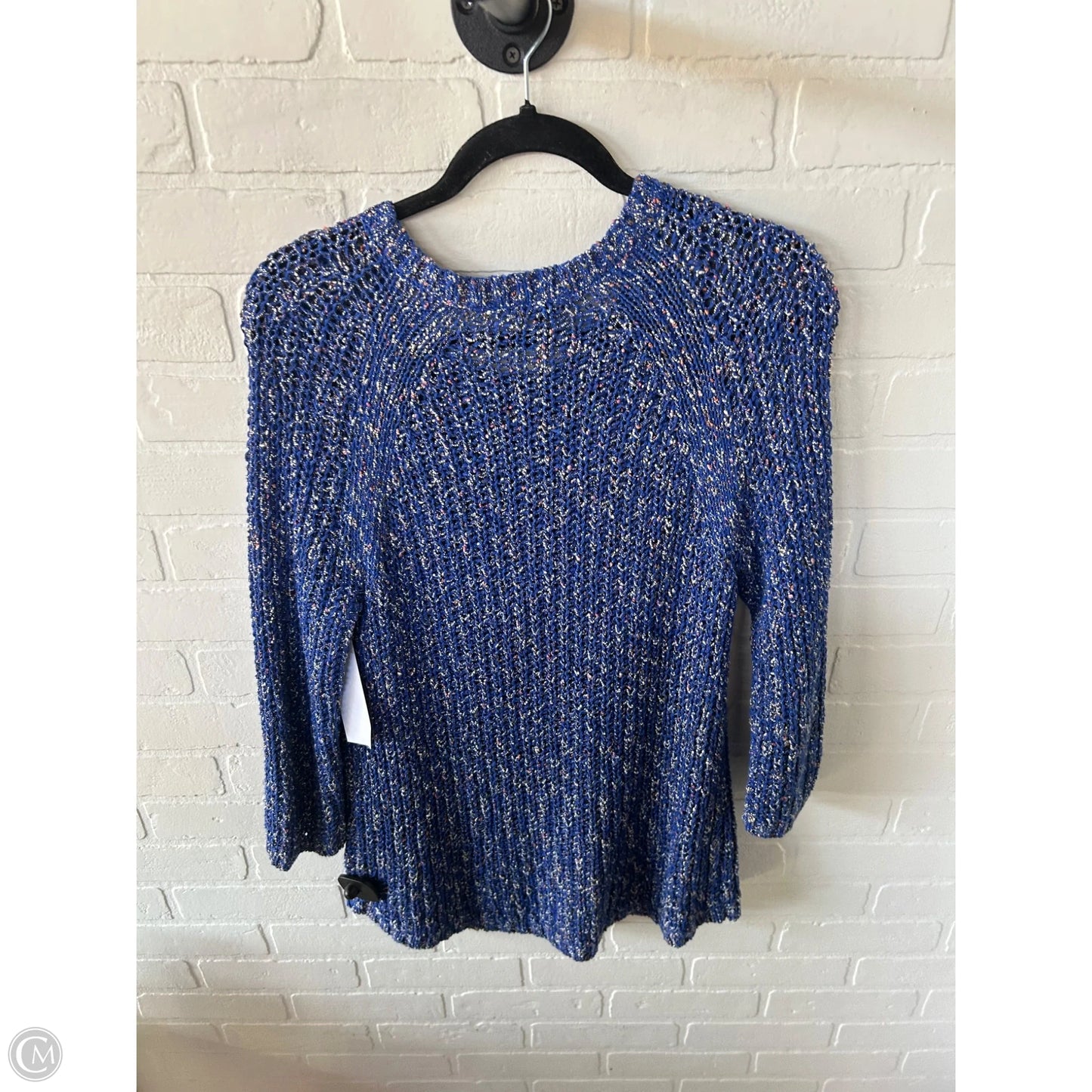 Sweater By Talbots In Blue & White, Size: M