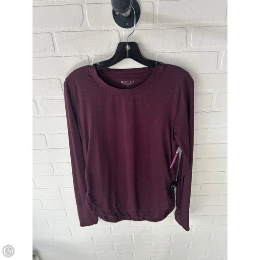Athletic Top Long Sleeve Crewneck By Athleta In Maroon, Size: S