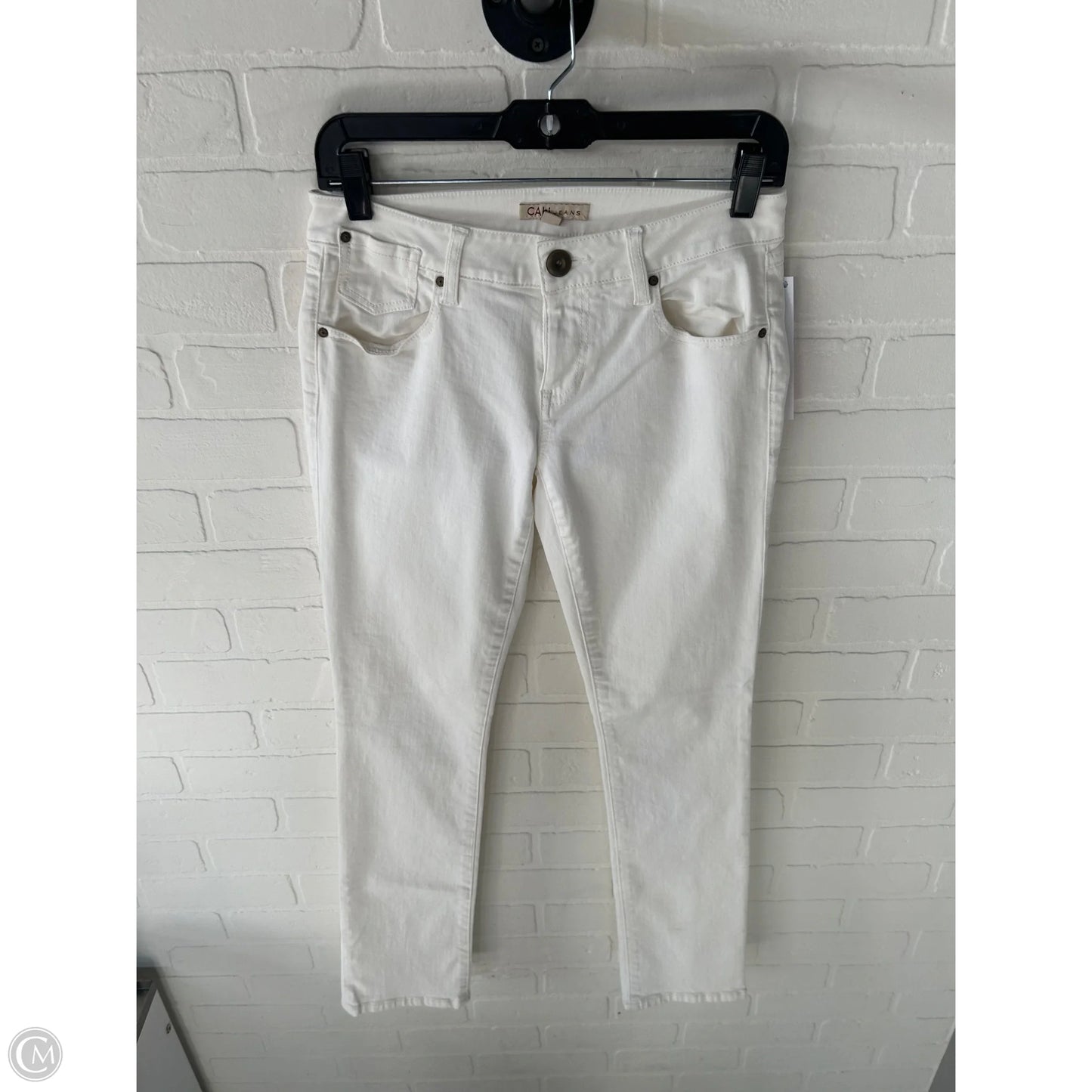 Jeans Straight By Cabi In White Denim, Size: 2