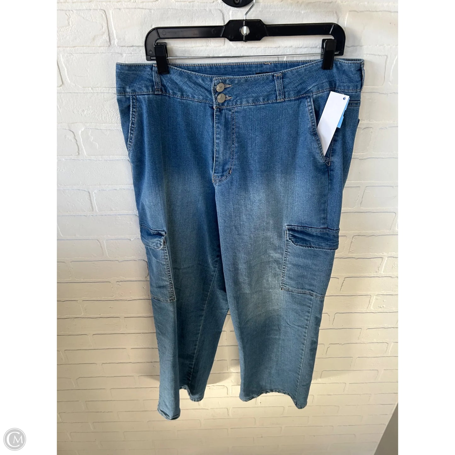 Jeans Wide Leg By D Jeans In Blue Denim, Size: 14