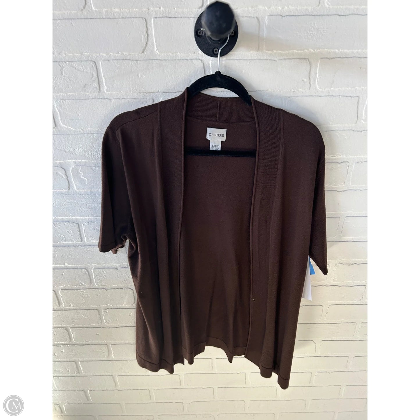 Sweater Short Sleeve By Chicos In Brown, Size: L