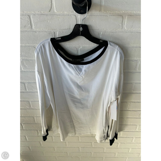 Athletic Top Long Sleeve Crewneck By Lauren By Ralph Lauren In Black & White, Size: Xl