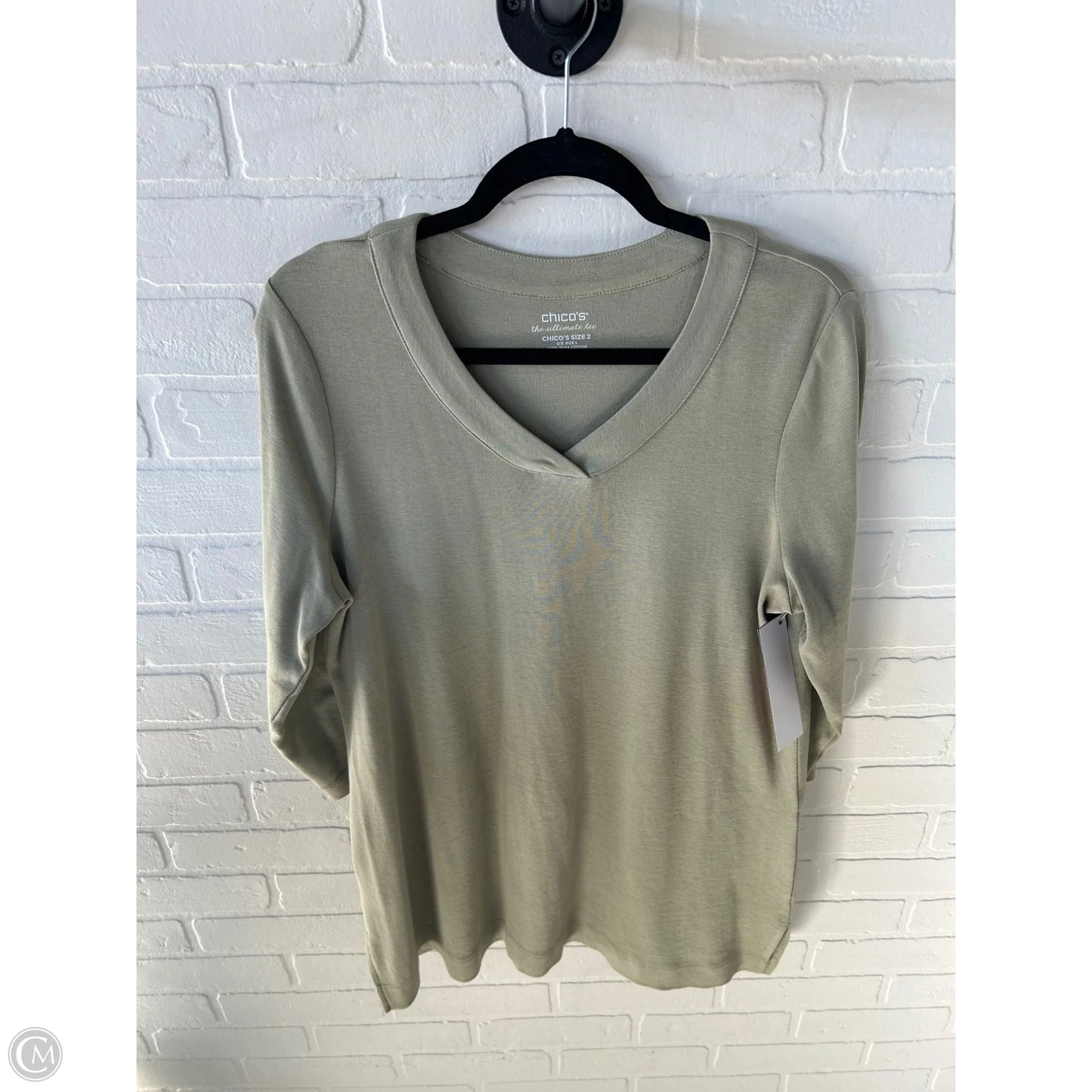Tunic 3/4 Sleeve By Chicos In Green, Size: L