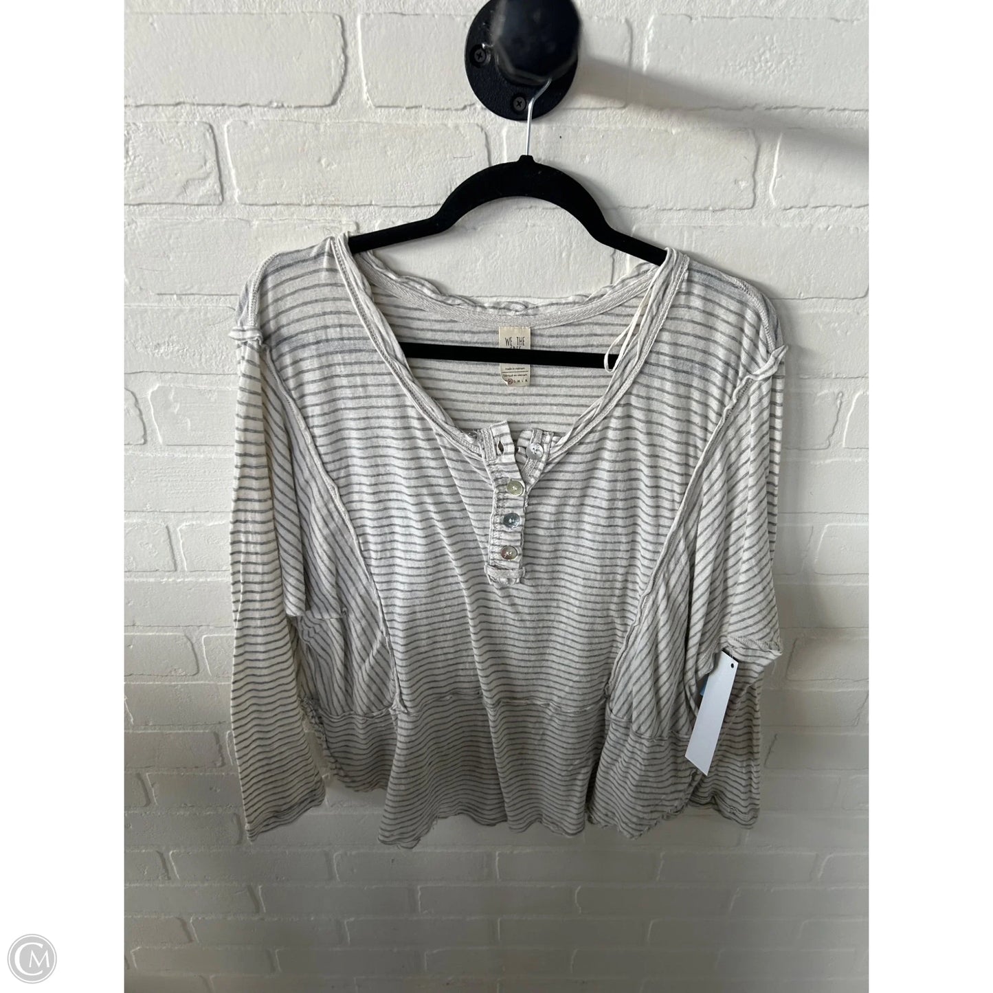 Top Long Sleeve By We The Free In Cream & Grey, Size: Xs