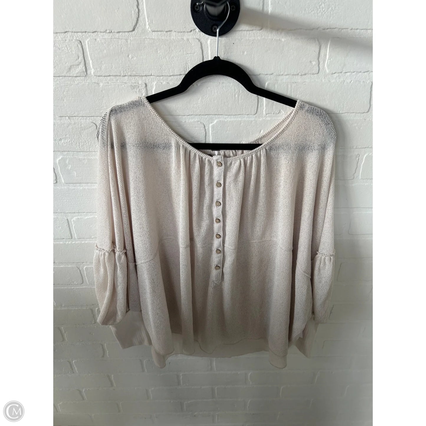 Top Long Sleeve By Free People In Cream, Size: Xs