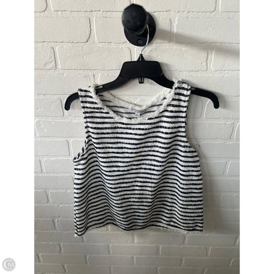 Top Sleeveless By Green Envelope In Blue & White, Size: M