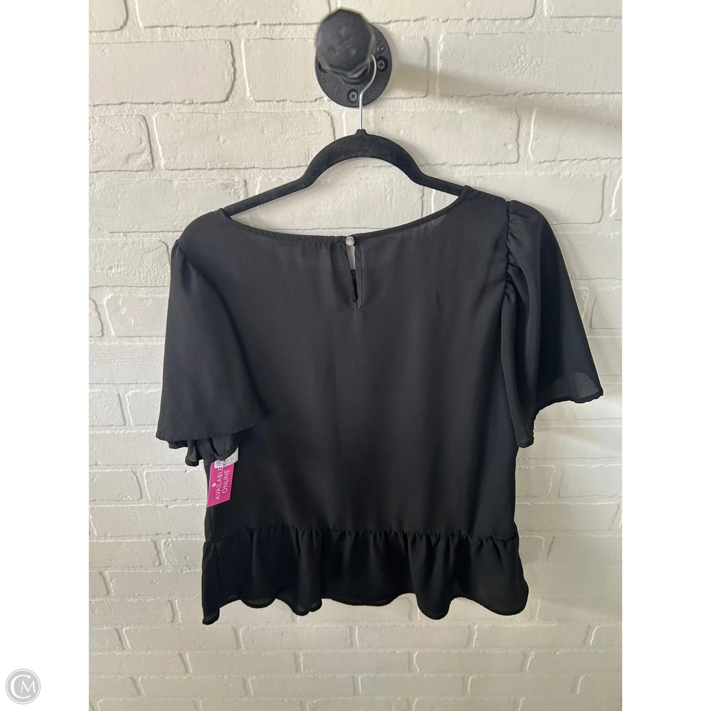 Blouse Short Sleeve By Apt 9 In Black, Size: M