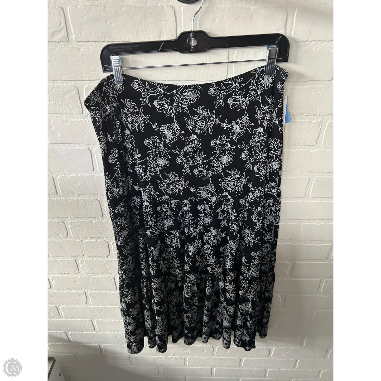 Skirt Midi By Briggs In Black & White, Size: 12