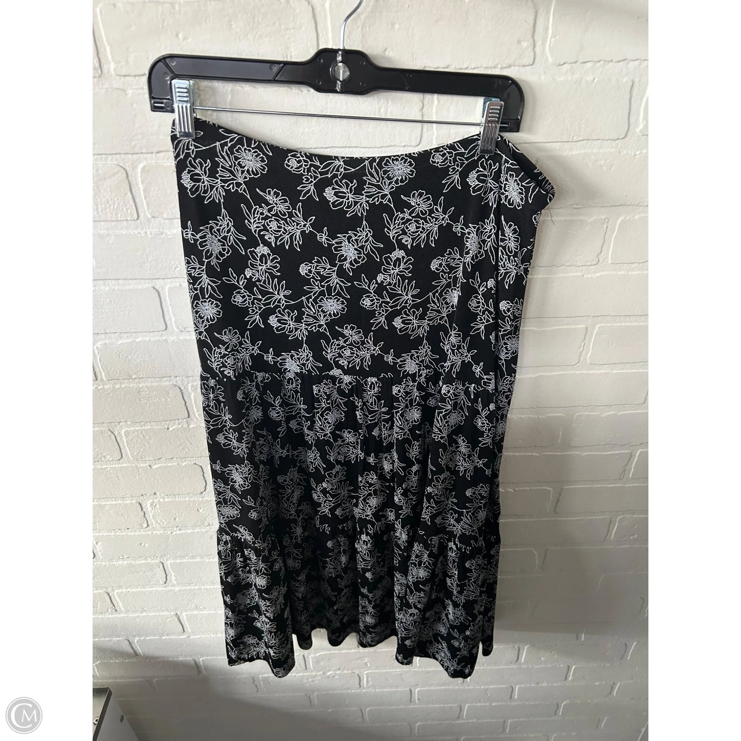 Skirt Midi By Briggs In Black & White, Size: 12