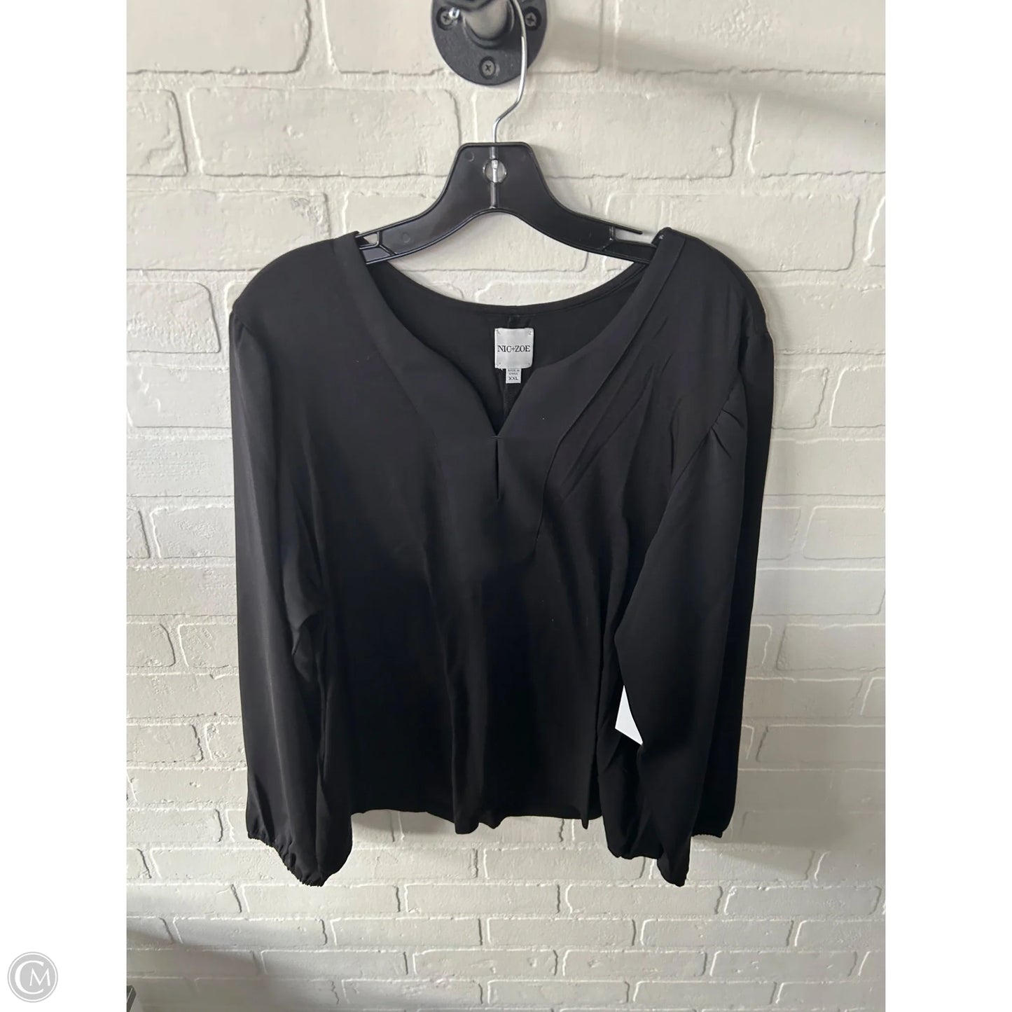 Top Long Sleeve By Nic + Zoe In Black, Size: Xxl