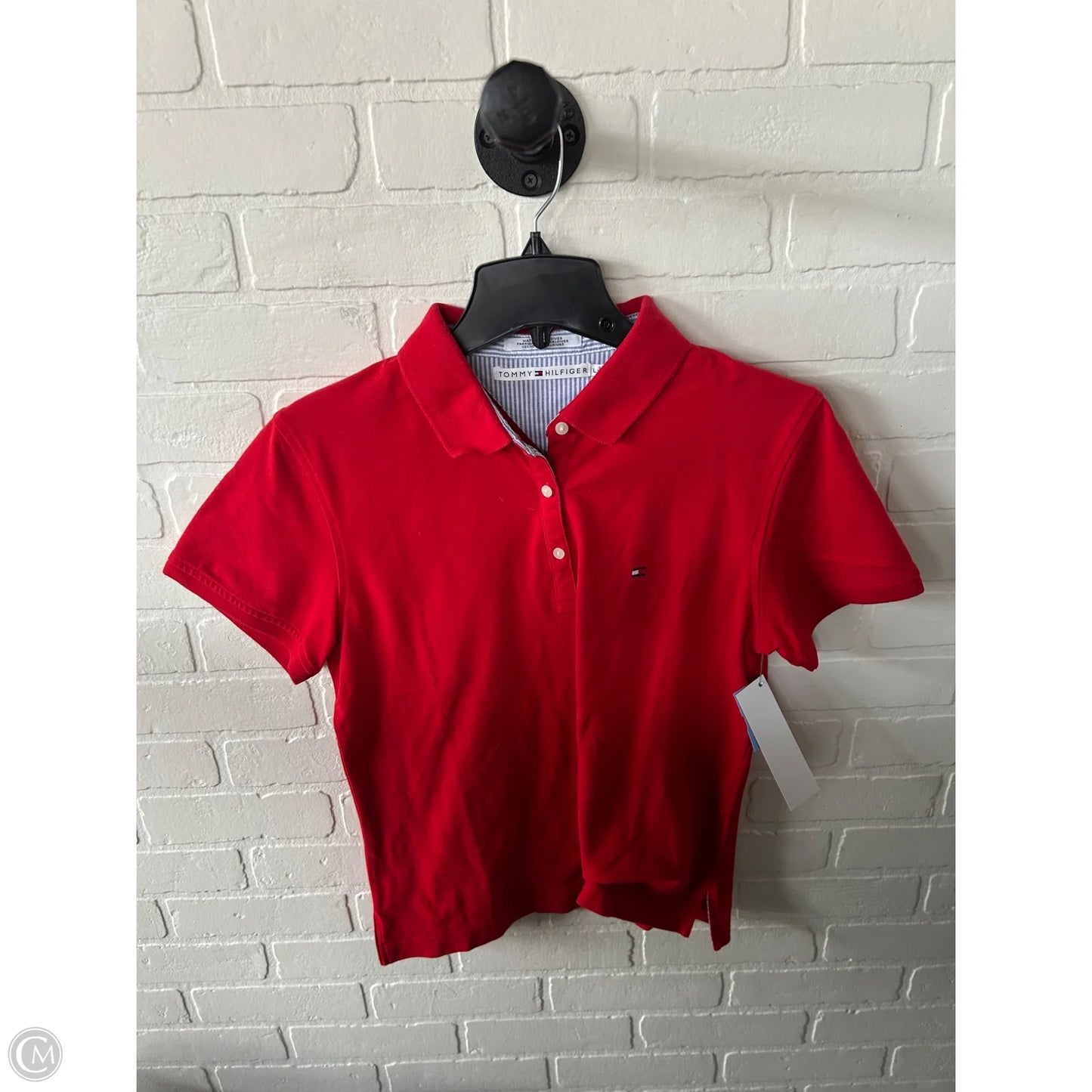 Top Short Sleeve By Tommy Hilfiger In Red, Size: L
