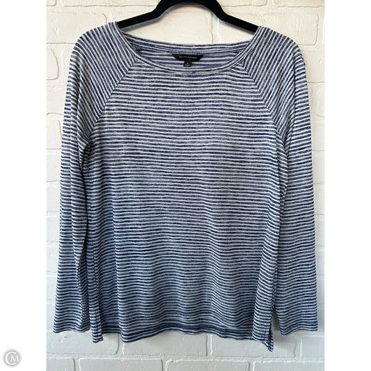 Top Long Sleeve By Banana Republic In Blue & White, Size: S