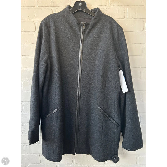 Coat Wool By Eileen Fisher In Grey, Size: Xl