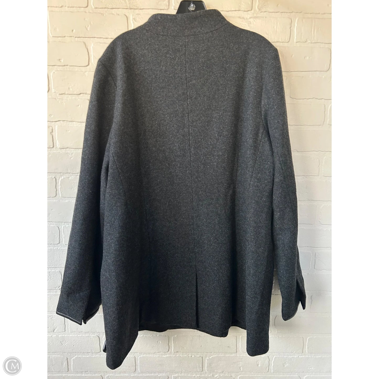 Coat Wool By Eileen Fisher In Grey, Size: Xl