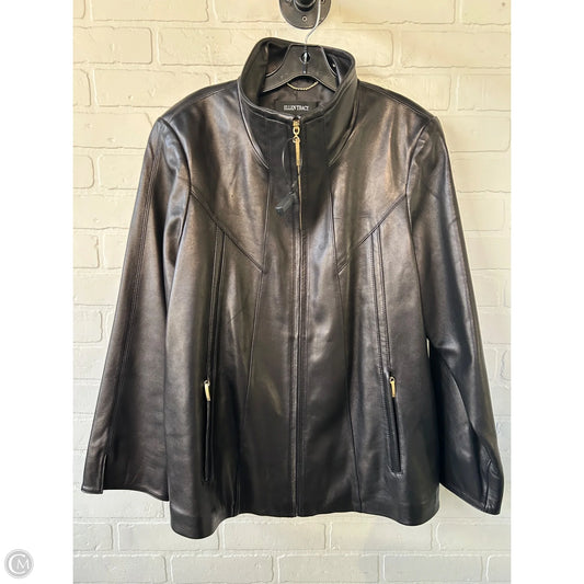 Jacket Leather By Ellen Tracy In Black, Size: 1x