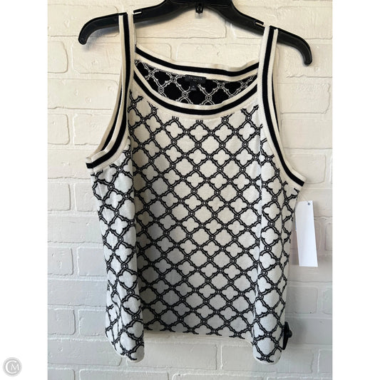 Vest Sweater By Talbots In Black & White, Size: 1x