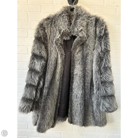 Coat Faux Fur & Sherpa By Gallery In Grey, Size: L