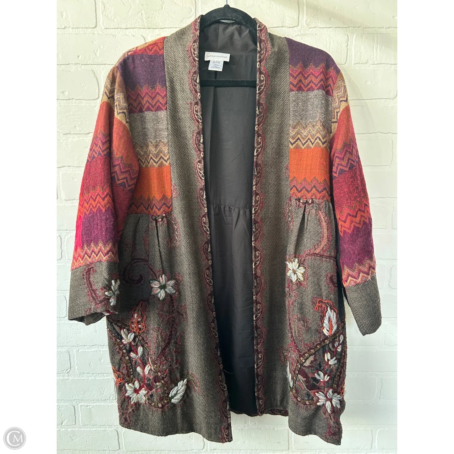 Blazer By Soft Surroundings In Brown & Red, Size: L