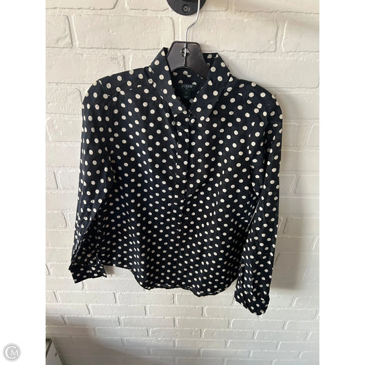Blouse Long Sleeve By J. Crew In Black & Cream, Size: S