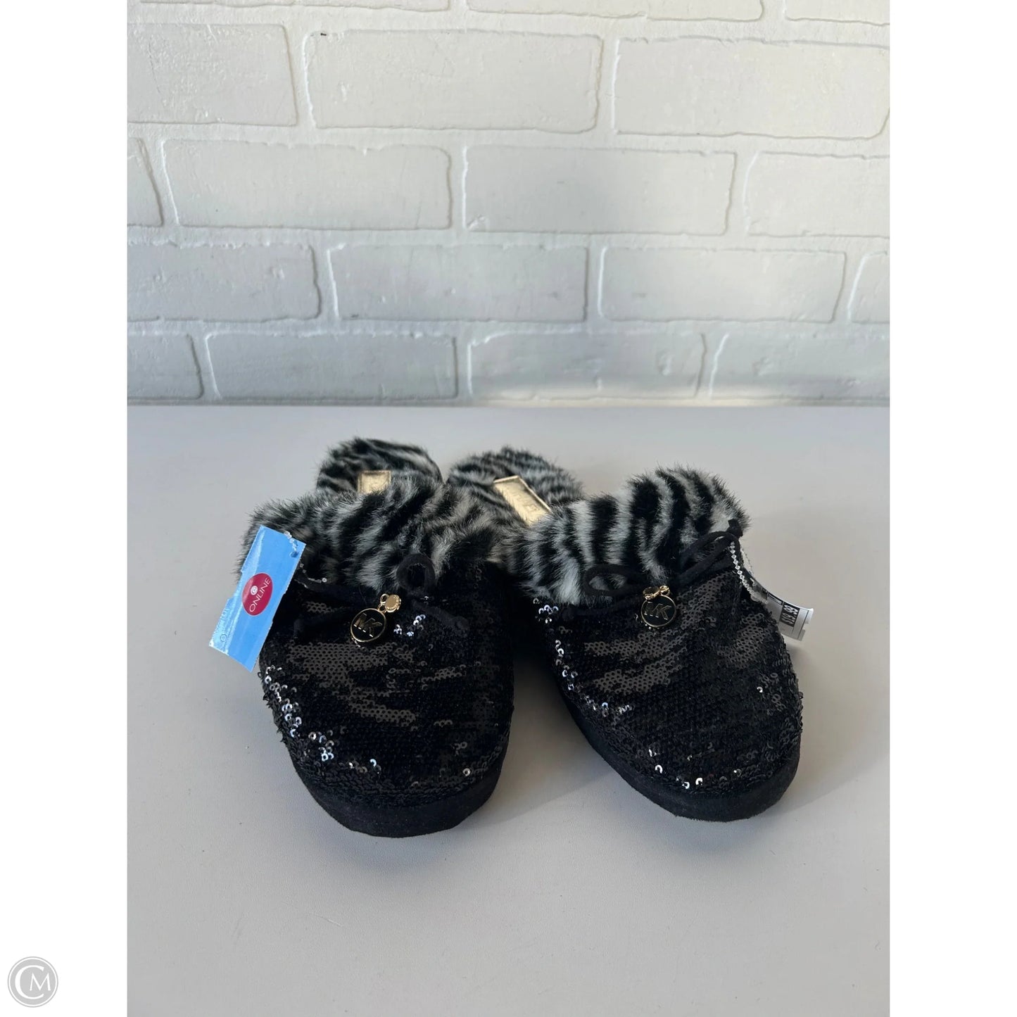 Slippers By Michael By Michael Kors In Black & White, Size: 8