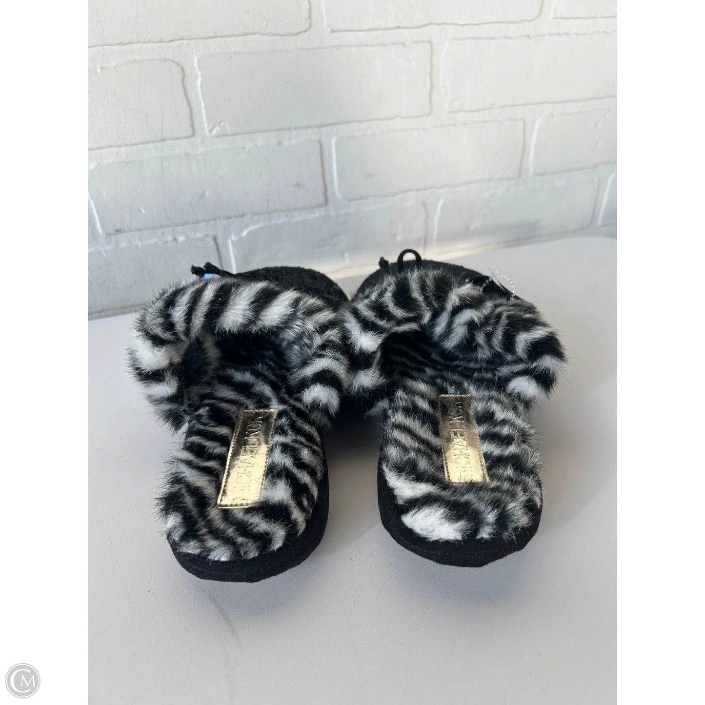 Slippers By Michael By Michael Kors In Black & White, Size: 8