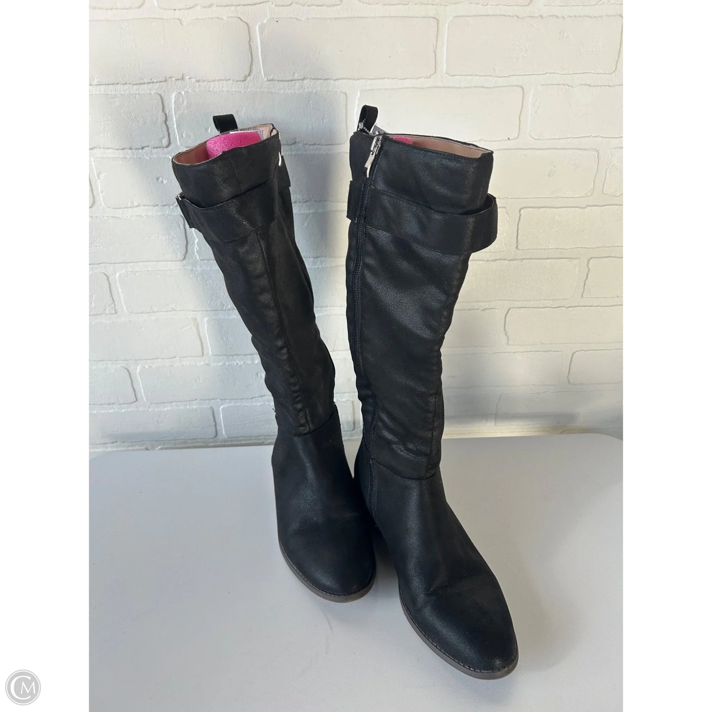 Boots Knee Flats By Clothes Mentor In Black, Size: 8.5