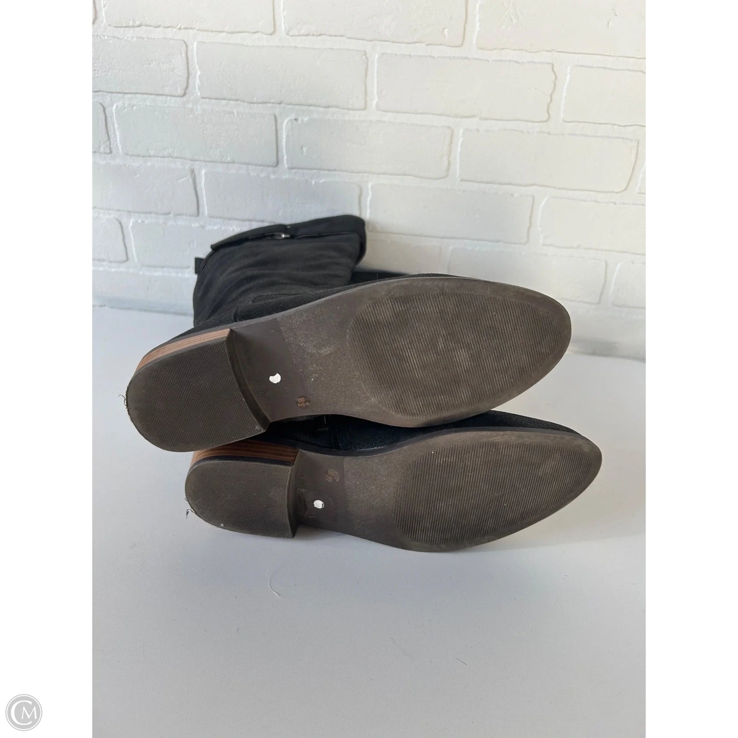 Boots Knee Flats By Clothes Mentor In Black, Size: 8.5