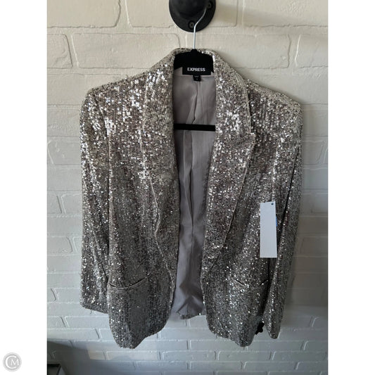 Blazer By Express In Silver & Tan, Size: M