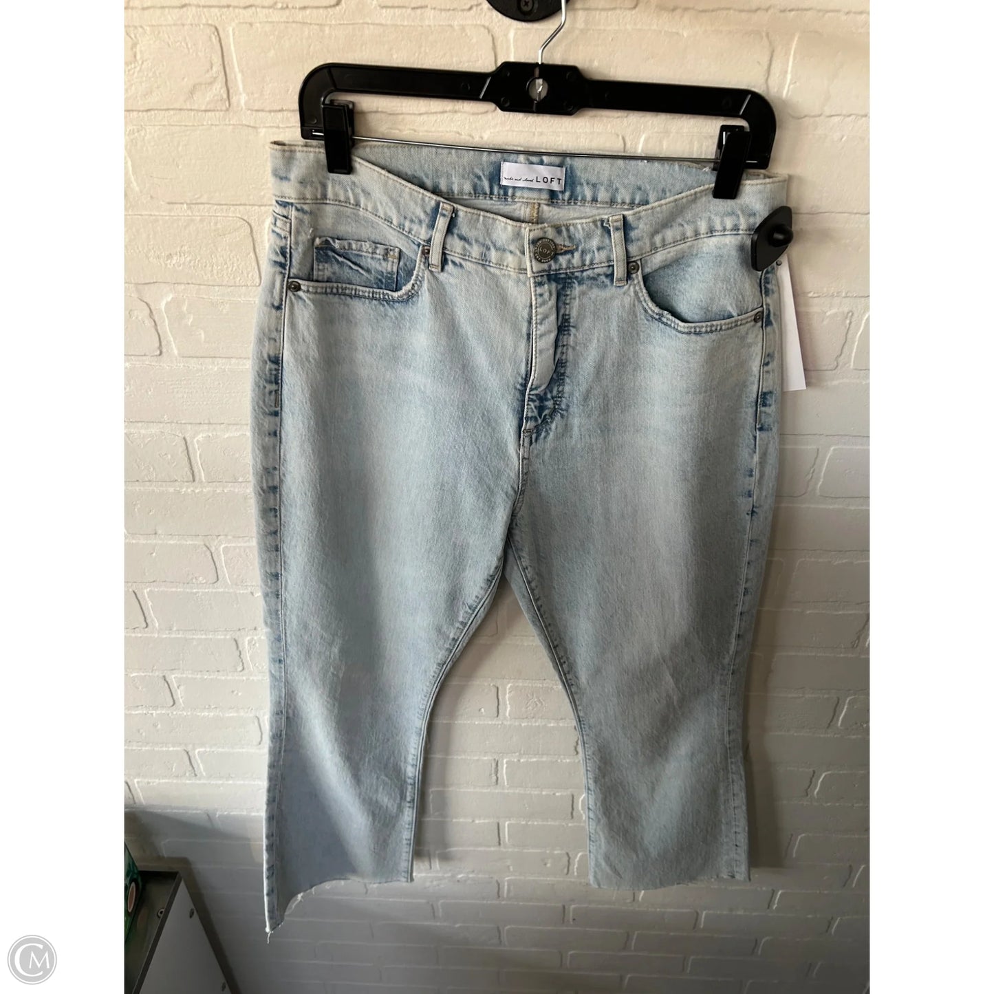 Jeans Cropped By Loft In Blue Denim, Size: 8