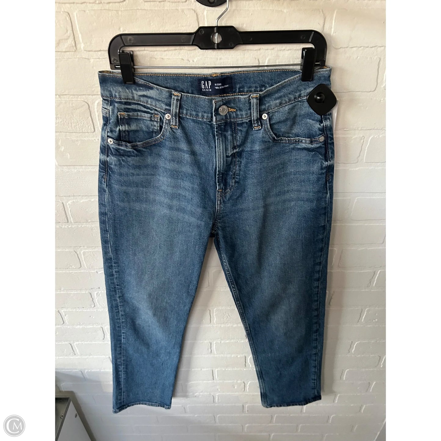 Jeans Straight By Gap In Blue Denim, Size: 8p