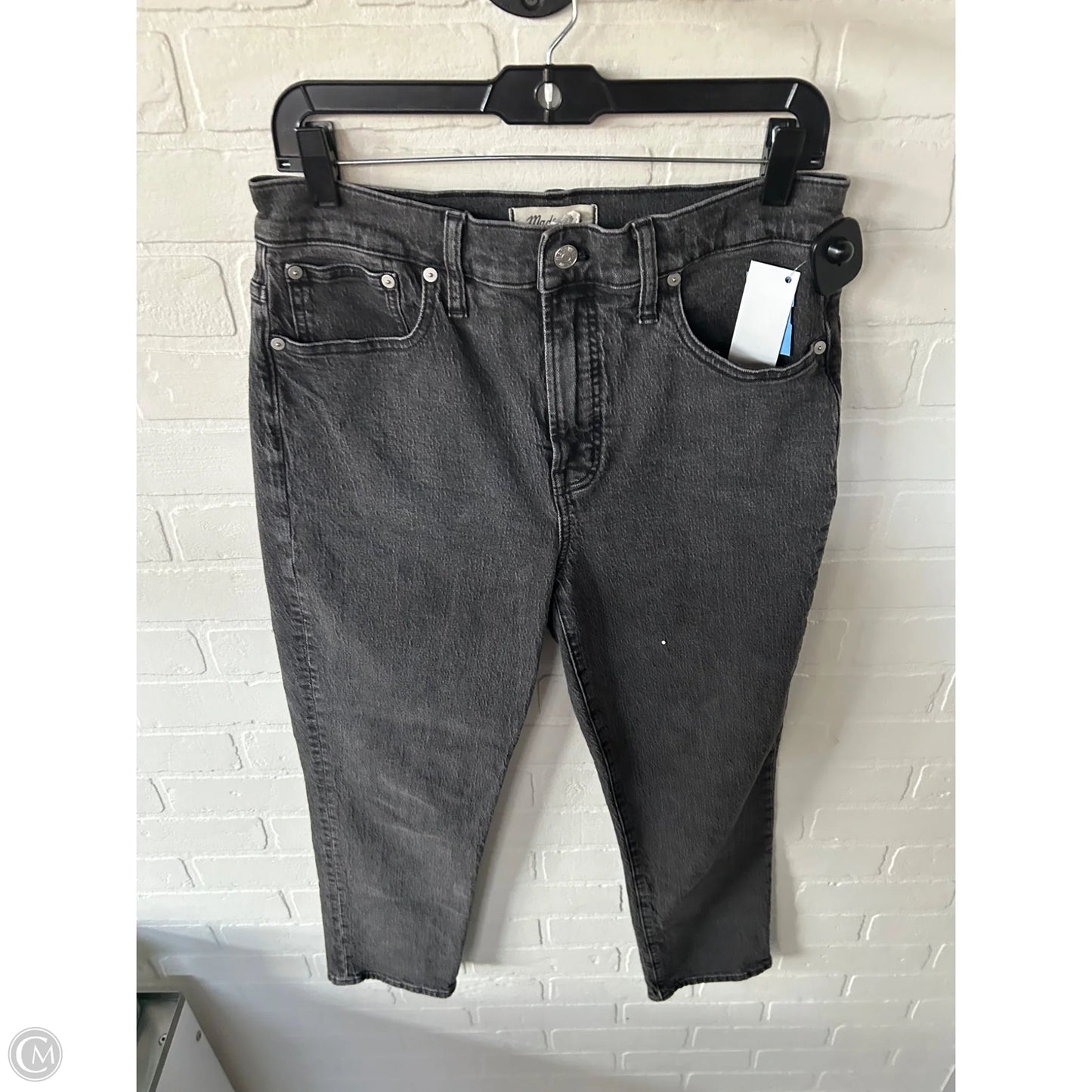 Jeans Straight By Madewell In Black Denim, Size: 8
