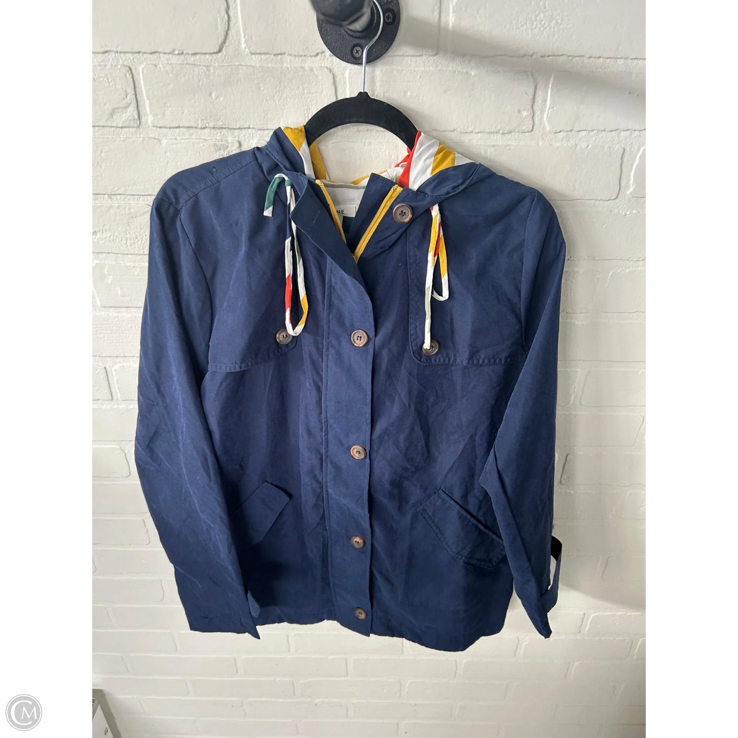 Jacket Windbreaker By Mine In Blue, Size: M