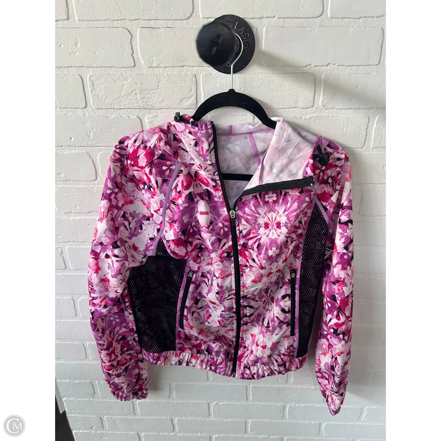 Athletic Jacket By Champion In Pink & White, Size: Xs