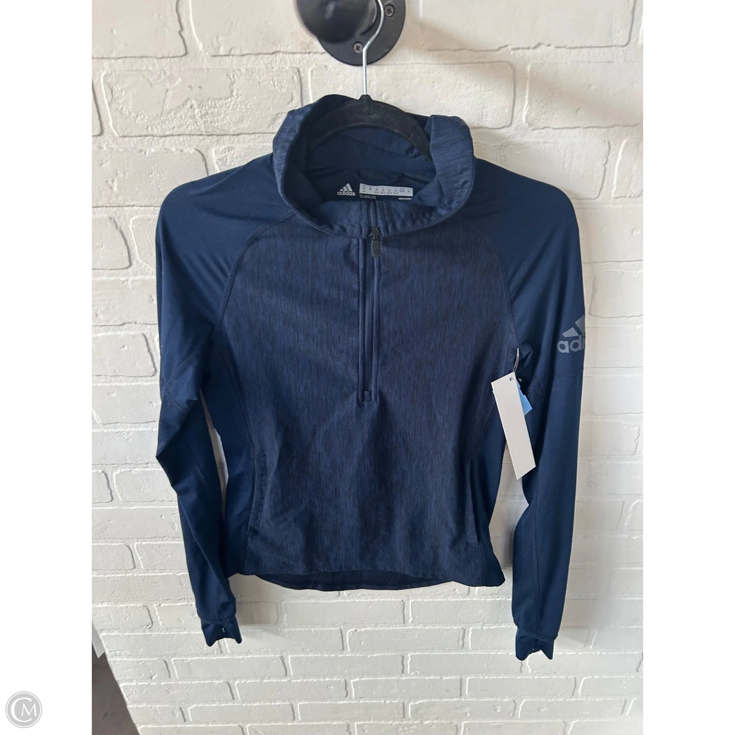 Athletic Jacket By Adidas In Black & Blue, Size: Xs