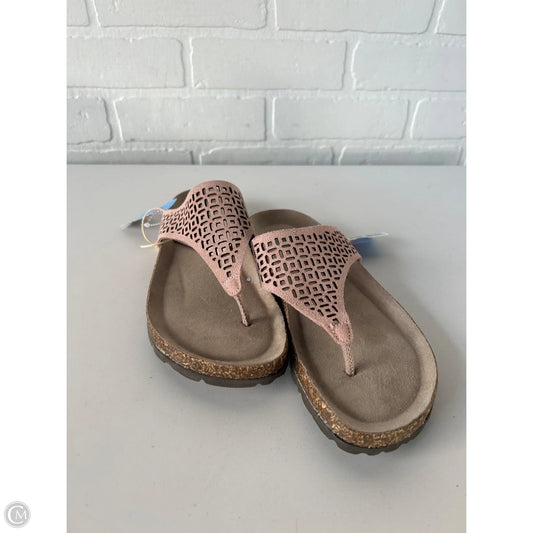 Sandals Flip Flops By Italian Shoemakers In Pink & Tan, Size: 8