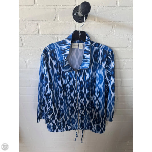 Jacket Other By Zenergy By Chicos In Blue & White, Size: Xl