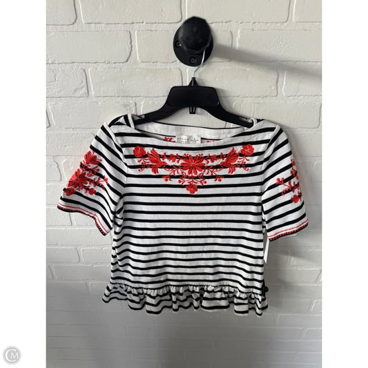 Top Short Sleeve Designer By Kate Spade In Black & Orange, Size: M
