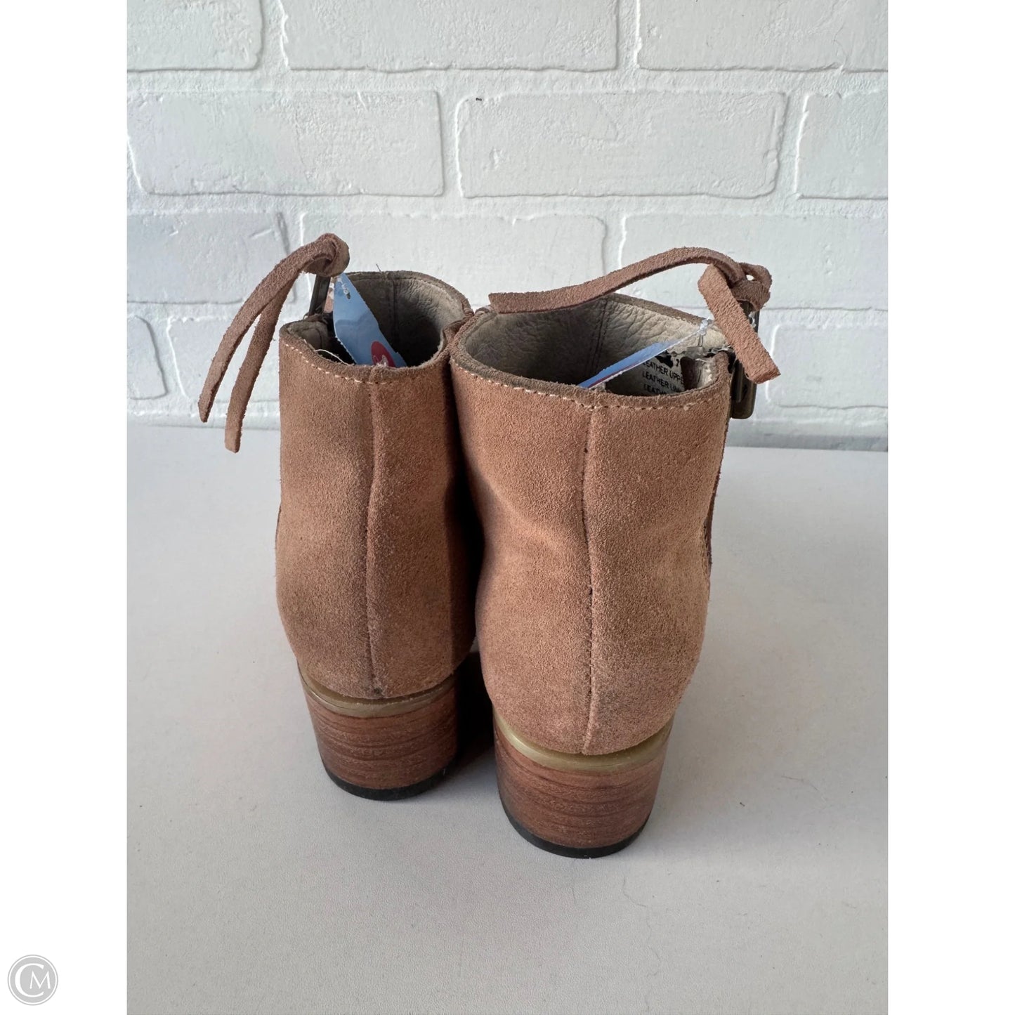 Boots Ankle Heels By Freebird In Pink & Tan, Size: 7