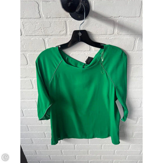 Top Short Sleeve By Worthington In Green & White, Size: S