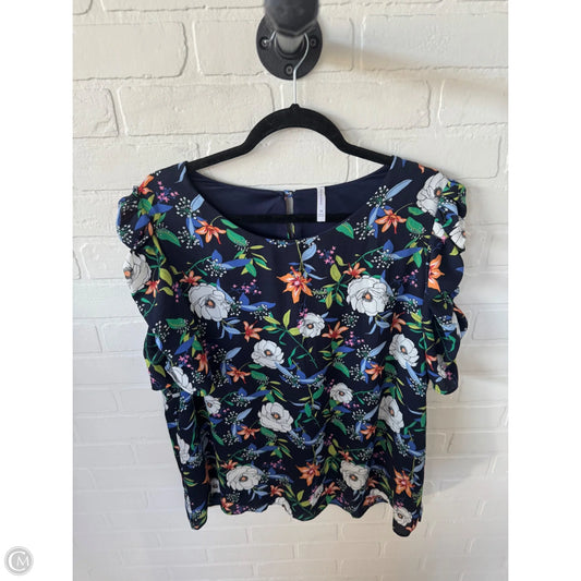 Top Short Sleeve By Clothes Mentor In Blue & White, Size: 3x