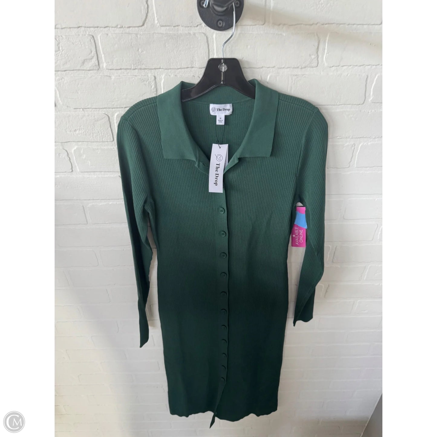 Dress Casual Midi By The Drop In Green, Size: M