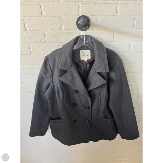 Coat Peacoat By Clothes Mentor In Grey, Size: 1x