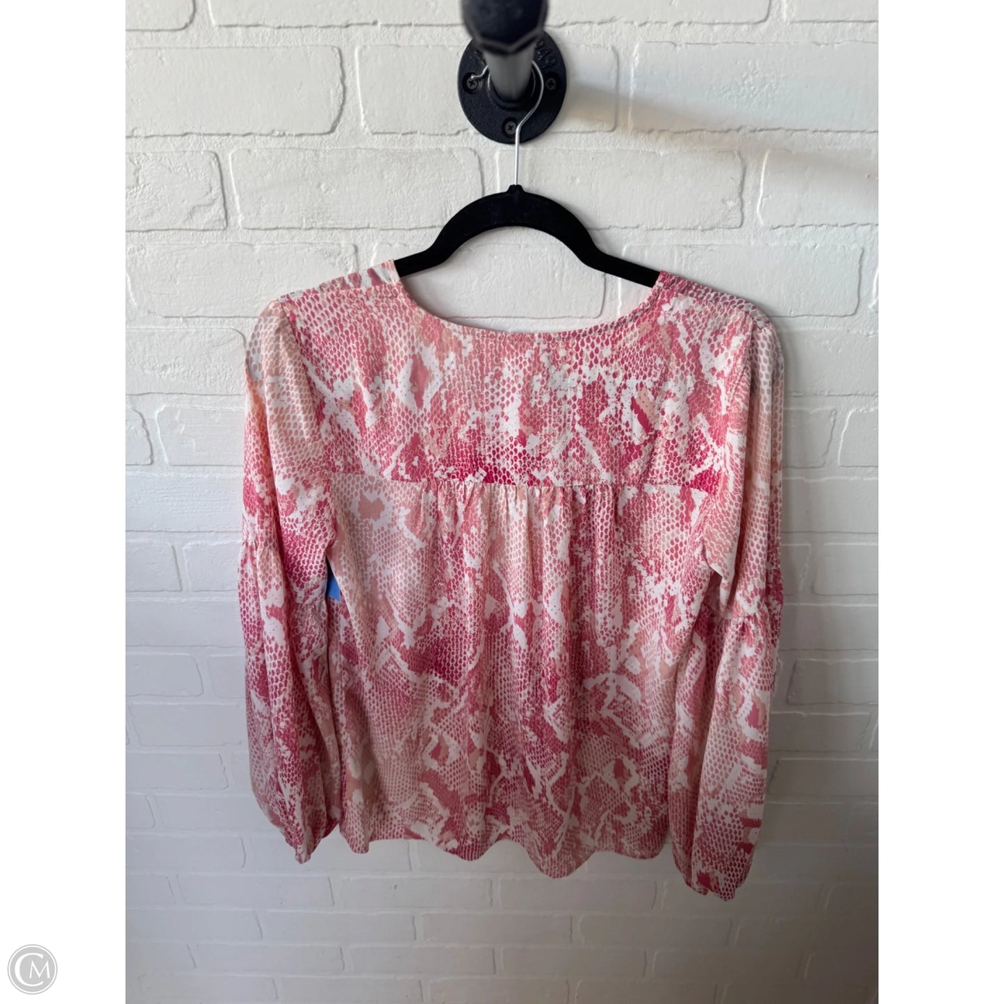 Blouse Long Sleeve By Cabi In Snakeskin Print, Size: Xs