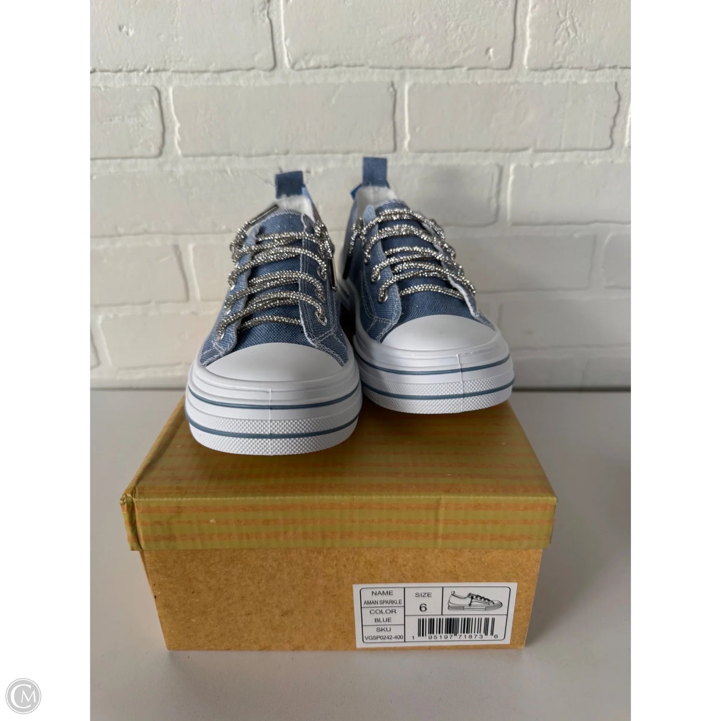 Shoes Sneakers By Very G In blue & White, Size: 6