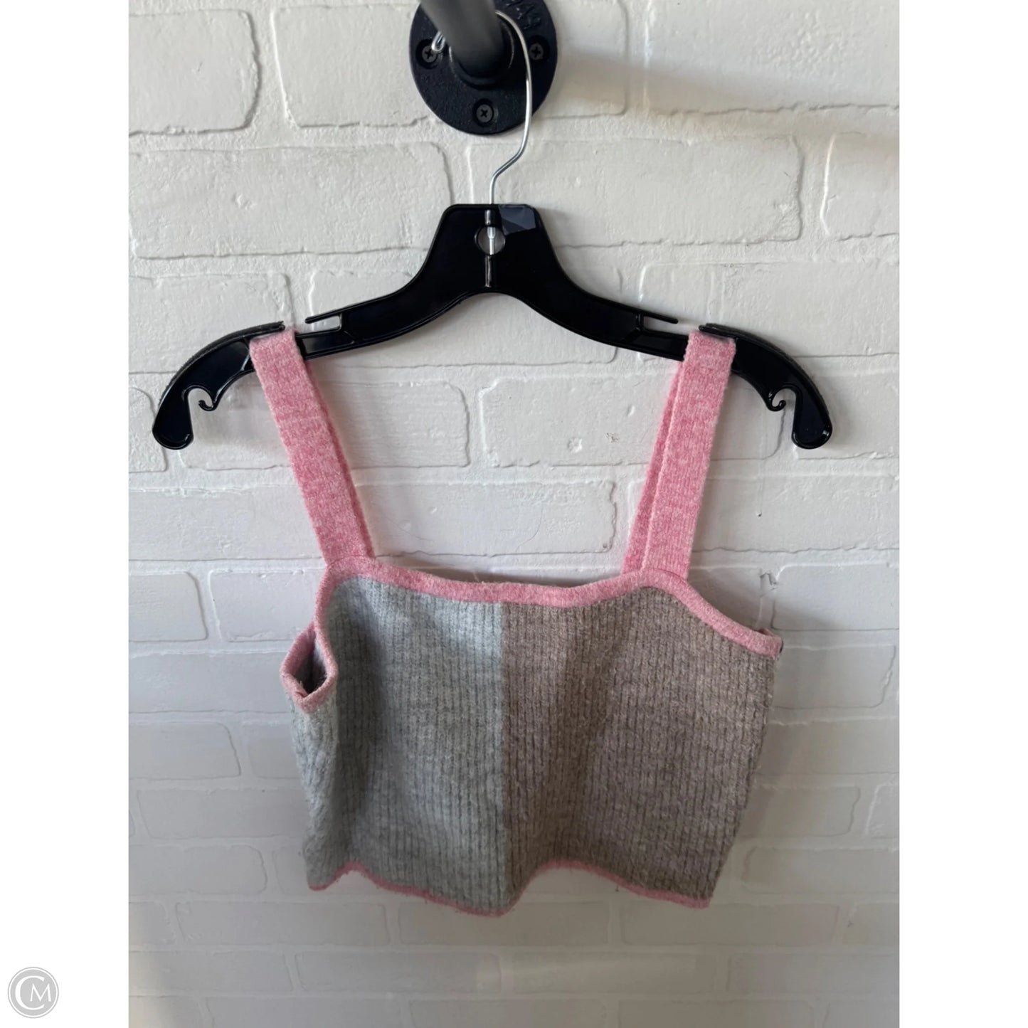 Vest Sweater By Saturday/sunday In Grey & Tan, Size: S