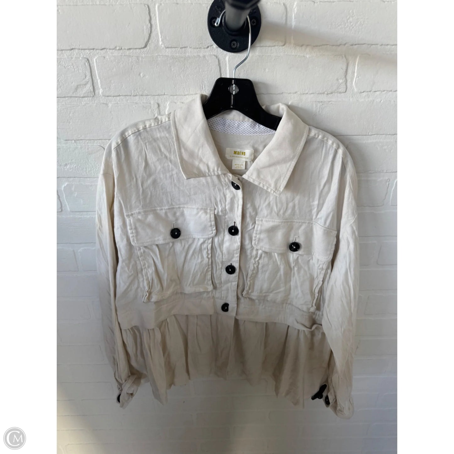Jacket Denim By Maeve In Cream, Size: M